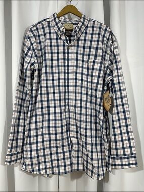 NWT Blue Mountain Stretch Shirt Men's XLT Plaid Button Down Long Sleeve